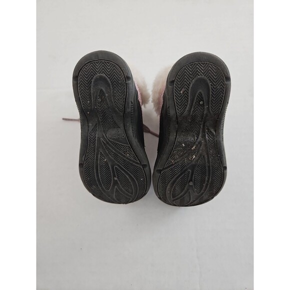 Oshkosh B’Gosh Toddler Girls Sparkly Pink Glitter Lace Up Winter Booties Sz 6 M - Picture 7 of 9
